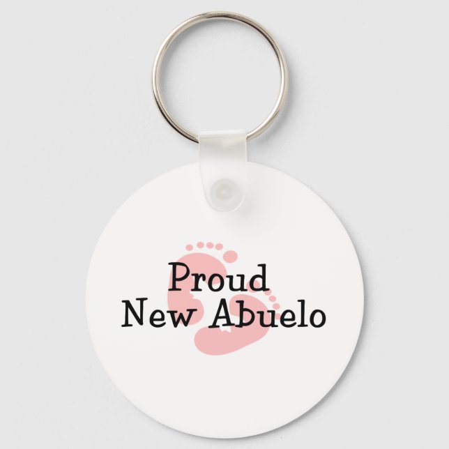Proud New Abuelo Flicka-fotavtryck Nyckelring (Framsida)
