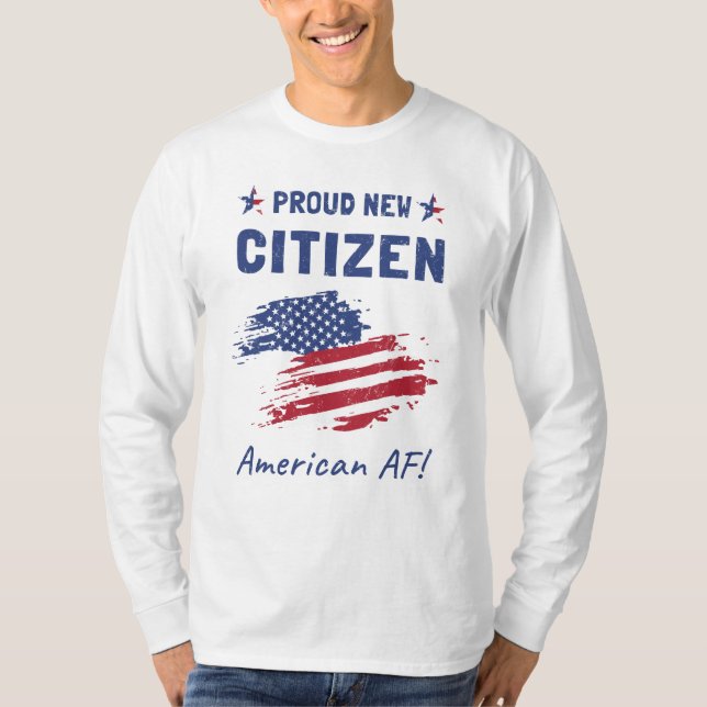 Proud New American Citizen, medborgarskapsceremoni T Shirt (Framsida)