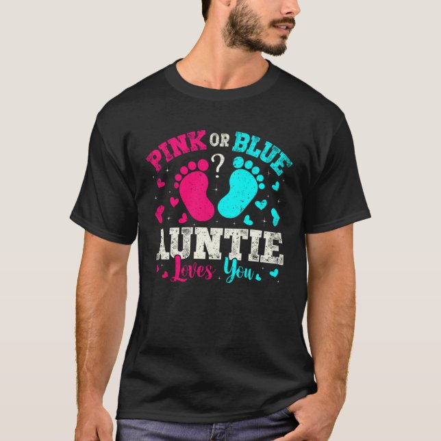 Proud New Aunt It s A Girl Gender Reveal Mother s  T Shirt (Framsida)