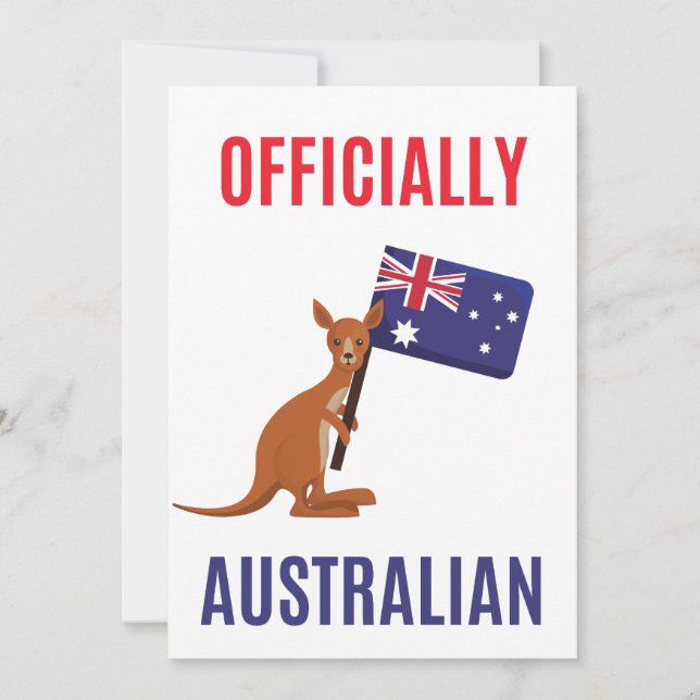 Proud New Australian Citizen Card – Patriotic Gift Tack Kort (Framsida)