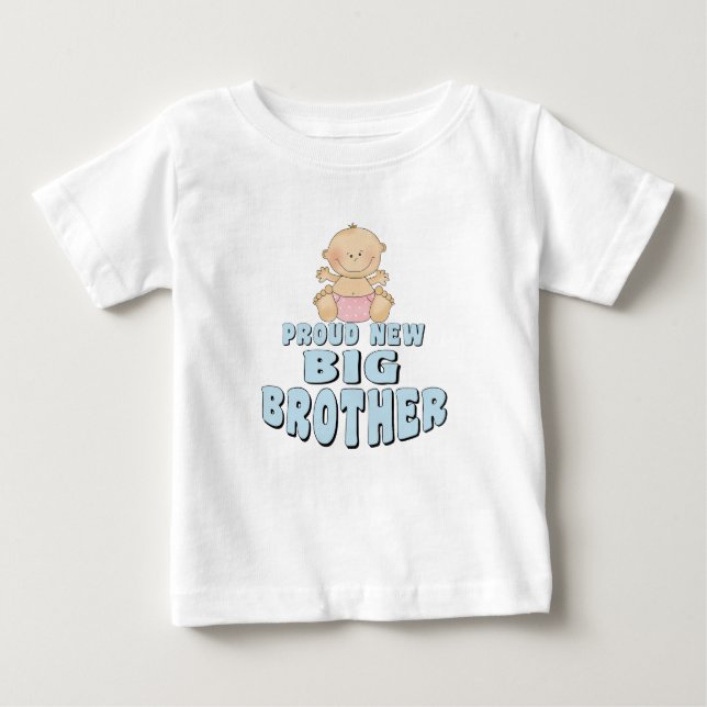 Proud New Big Brother Girl Tee Shirt (Framsida)