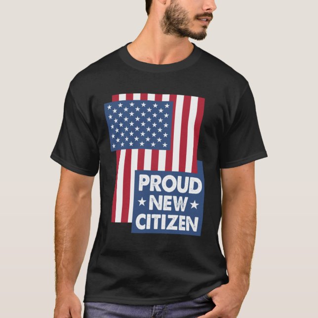 Proud New Citizen Women USA Citizen American Flag  T Shirt (Framsida)