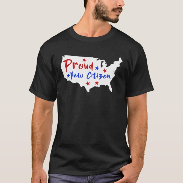 Proud New Citizen Women USA Citizen American Flag  T Shirt (Framsida)