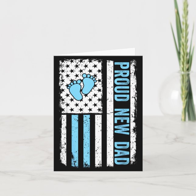 Proud New Dad For Men Funny Fathers Day New Boy Ba Kort (Framsida)