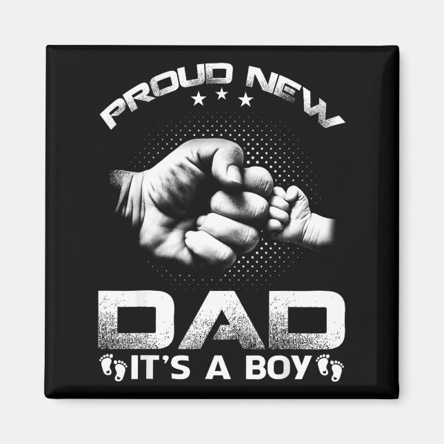 Proud New Dad It's A Boy  Magnet (Framsidan)