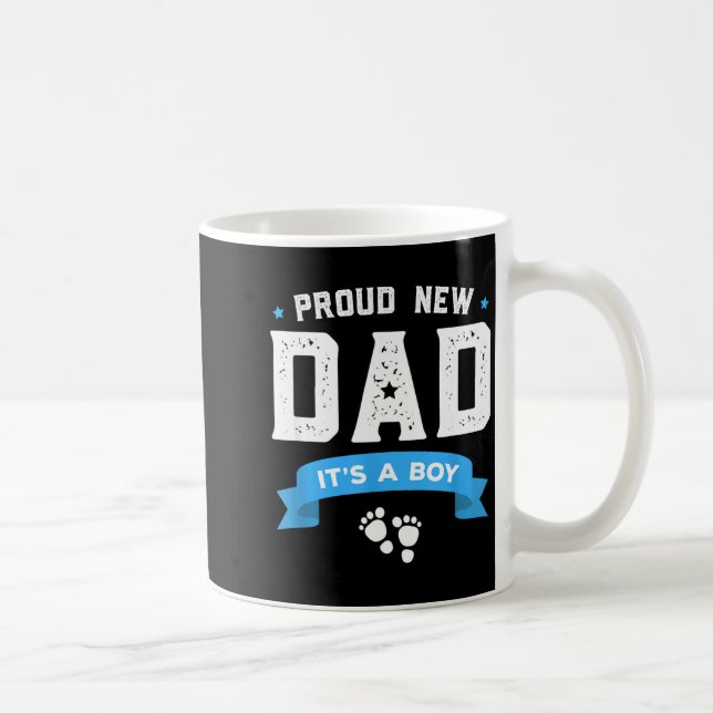 Proud New Dad Shirt Cute Its A Boy Gift Baby Fathe Kaffemugg (Höger)