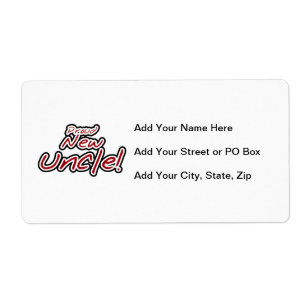 Proud New farbror Red and Black Text Gifts Fraktsedel