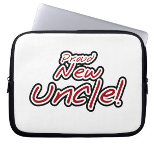 Proud New farbror Red and Black Text Gifts Laptop Fodral