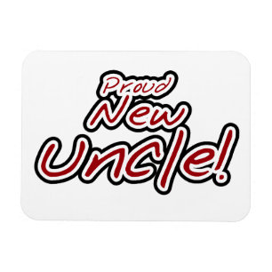 Proud New farbror Red and Black Text Gifts Magnet