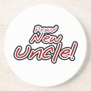 Proud New farbror Red and Black Text Gifts Underlägg