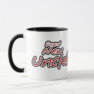 Proud New farbror - Red and Black Text Mugg