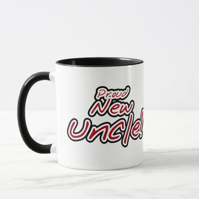 Proud New farbror - Red and Black Text Mugg (Vänster)