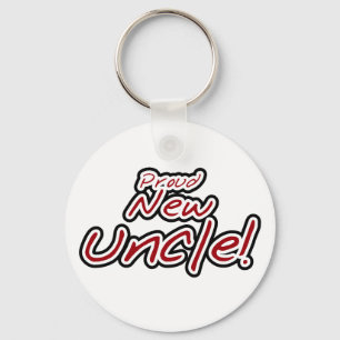 Proud New farbror - Red and Black Text Nyckelring