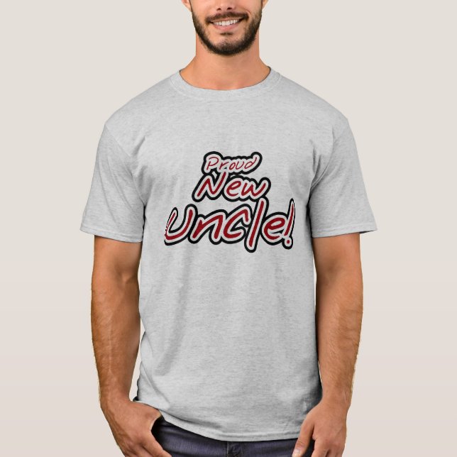 Proud New farbror - Red and Black Text Tee (Framsida)