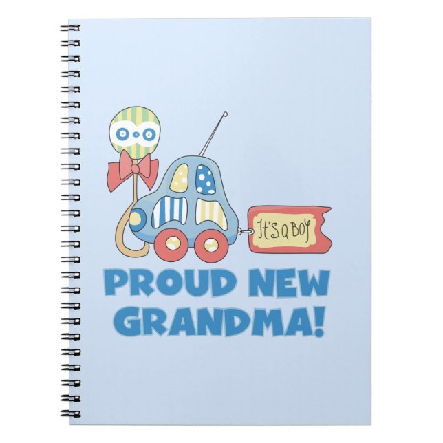 Proud New Grandma Det är en pojkgåva Anteckningsbok (Framsidan)