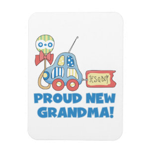 Proud New Grandma Det är en pojkgåva Magnet