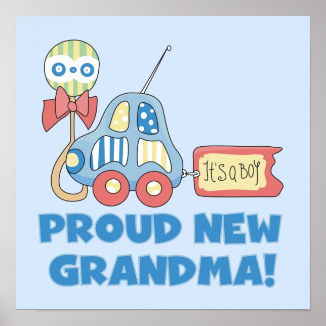Proud New Grandma Det är en pojkgåva Poster (Framsidan)