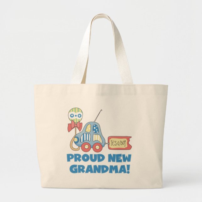 Proud New Grandma-it är Boy Tshirts and Gifts Jumbo Tygkasse (Framsidan)