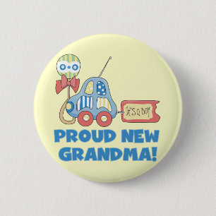 Proud New Grandma-it är Boy Tshirts and Gifts Knapp
