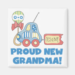 Proud New Grandma-it är Boy Tshirts and Gifts Magnet
