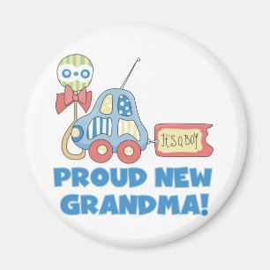 Proud New Grandma-it är Boy Tshirts and Gifts Magnet