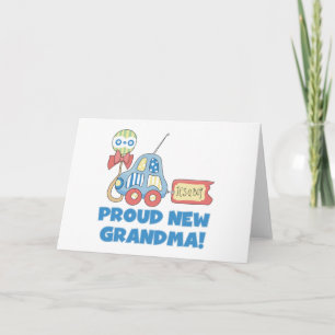 Proud New Grandma-it är Boy Tshirts and Gifts Meddelande
