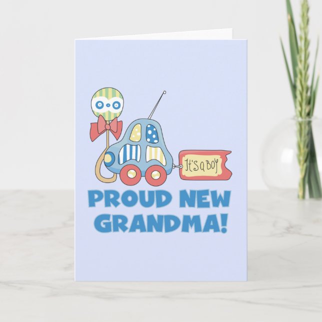 Proud New Grandma-it är Boy Tshirts and Gifts Meddelande (Framsida)