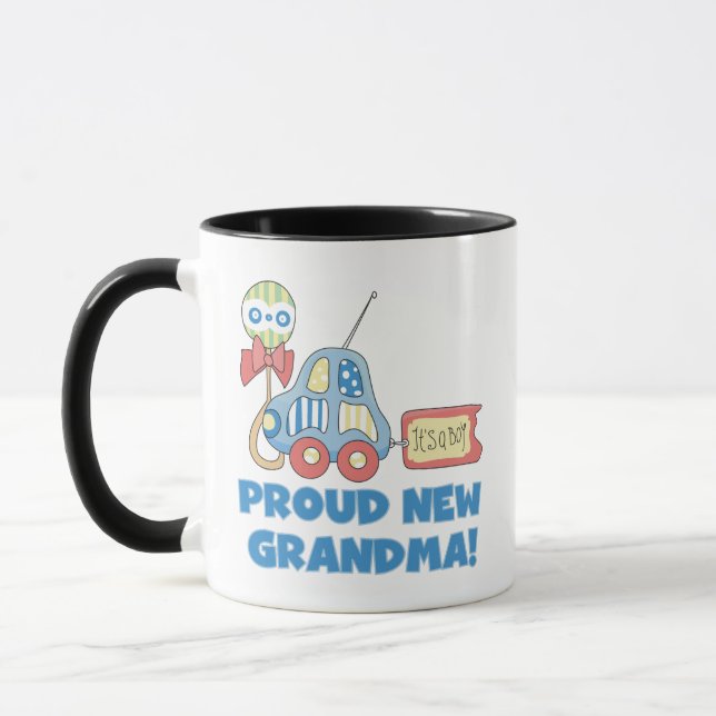 Proud New Grandma-it är Boy Tshirts and Gifts Mugg (Vänster)