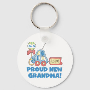 Proud New Grandma-it är Boy Tshirts and Gifts Nyckelring