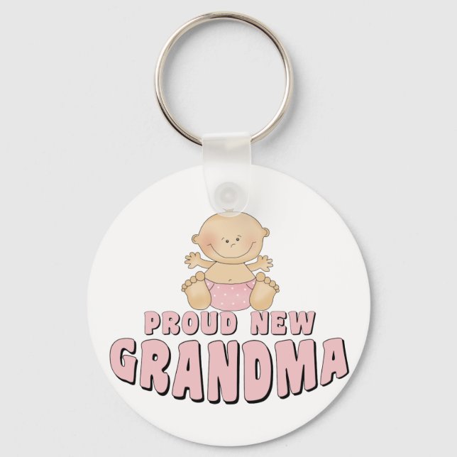 PROUD NEW Grandma T-Shirt Nyckelring (Framsida)