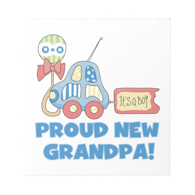 Proud New Grandpa Car Det är en pojkgåva Anteckningsblock (Framsida)