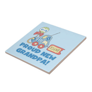 Proud New Grandpa Car Det är en pojkgåva Kakelplatta