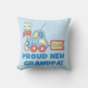 Proud New Grandpa Car Det är en pojkgåva Kudde