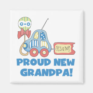 Proud New Grandpa Det är en Boy TShirts och Gifts Magnet