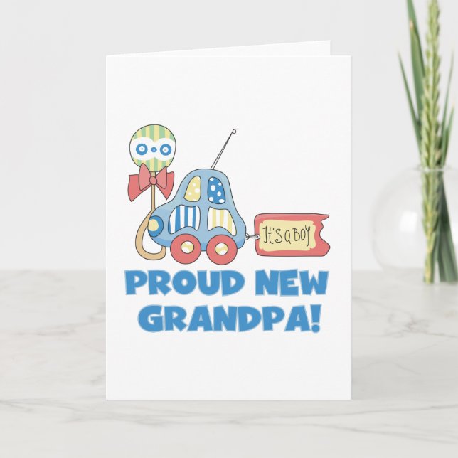 Proud New Grandpa Det är en Boy TShirts och Gifts Meddelande (Framsida)
