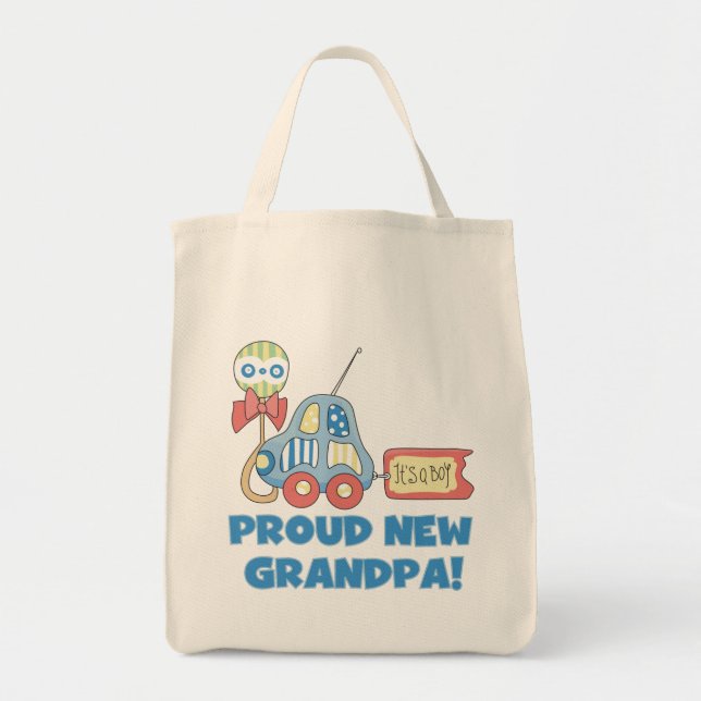 Proud New Grandpa Det är en Boy TShirts och Gifts Tygkasse (Framsidan)