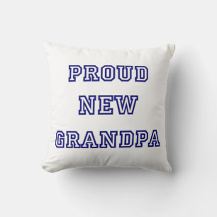 Proud New Grandpa Universiteten Text Gifts Kudde