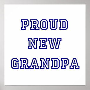 Proud New Grandpa Universiteten Text Gifts Poster