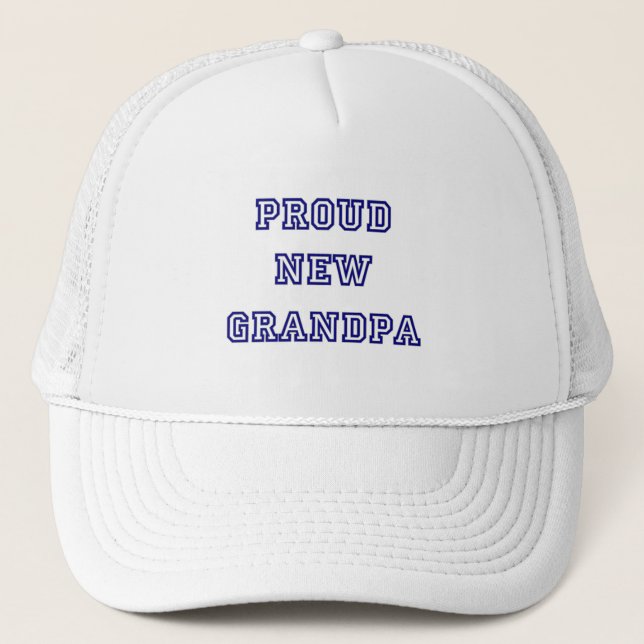 Proud New Grandpa-Universiteten Text Tshirts Keps (Framsida)