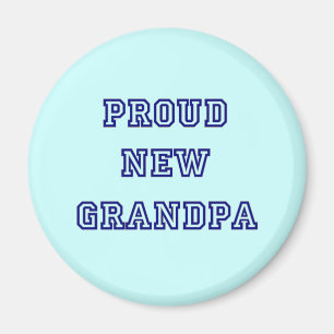 Proud New Grandpa-Universiteten Text Tshirts Magnet