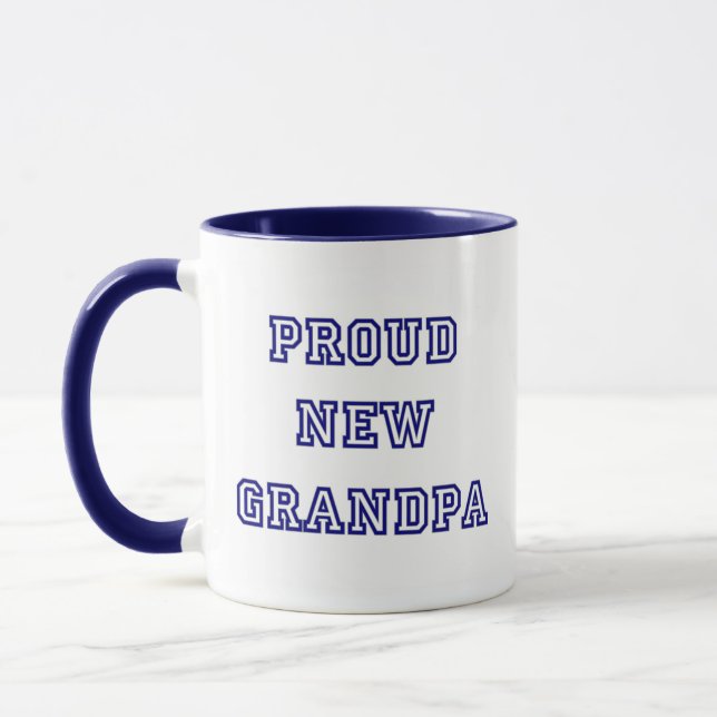 Proud New Grandpa-Universiteten Text Tshirts Mugg (Vänster)