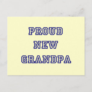 Proud New Grandpa-Universiteten Text Tshirts Vykort