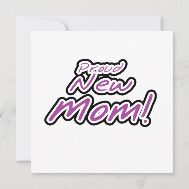 Proud New mamma Black and Lila Text Gifts (Framsida)