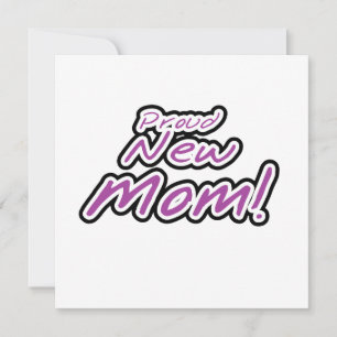 Proud New mamma Black and Lila Text Gifts