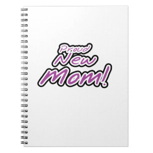 Proud New mamma Black and Lila Text Gifts Anteckningsbok