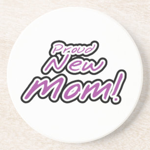 Proud New mamma Black and Lila Text Gifts Underlägg