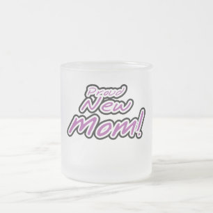 Proud New mamma Lila Text Tshirts and Gifts Frostad Glasmugg