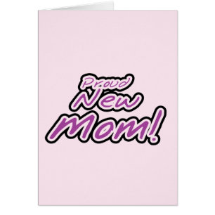 Proud New mamma Lila Text Tshirts and Gifts Hälsningskort