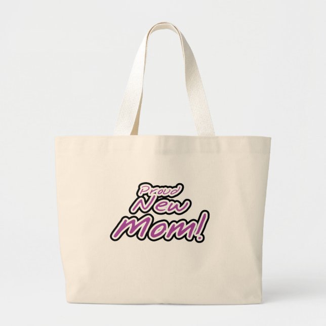 Proud New mamma Lila Text Tshirts and Gifts Jumbo Tygkasse (Framsidan)