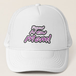 Proud New mamma Lila Text Tshirts and Gifts Keps